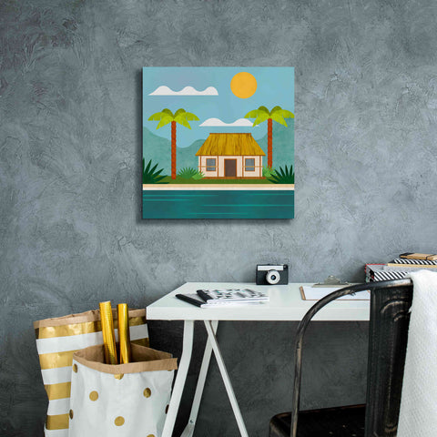 Image of 'Tropical Island Hideaway' by Andrea Haase, Giclee Canvas Wall Art,18 x 18