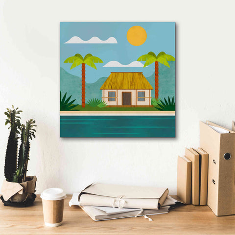 Image of 'Tropical Island Hideaway' by Andrea Haase, Giclee Canvas Wall Art,18 x 18