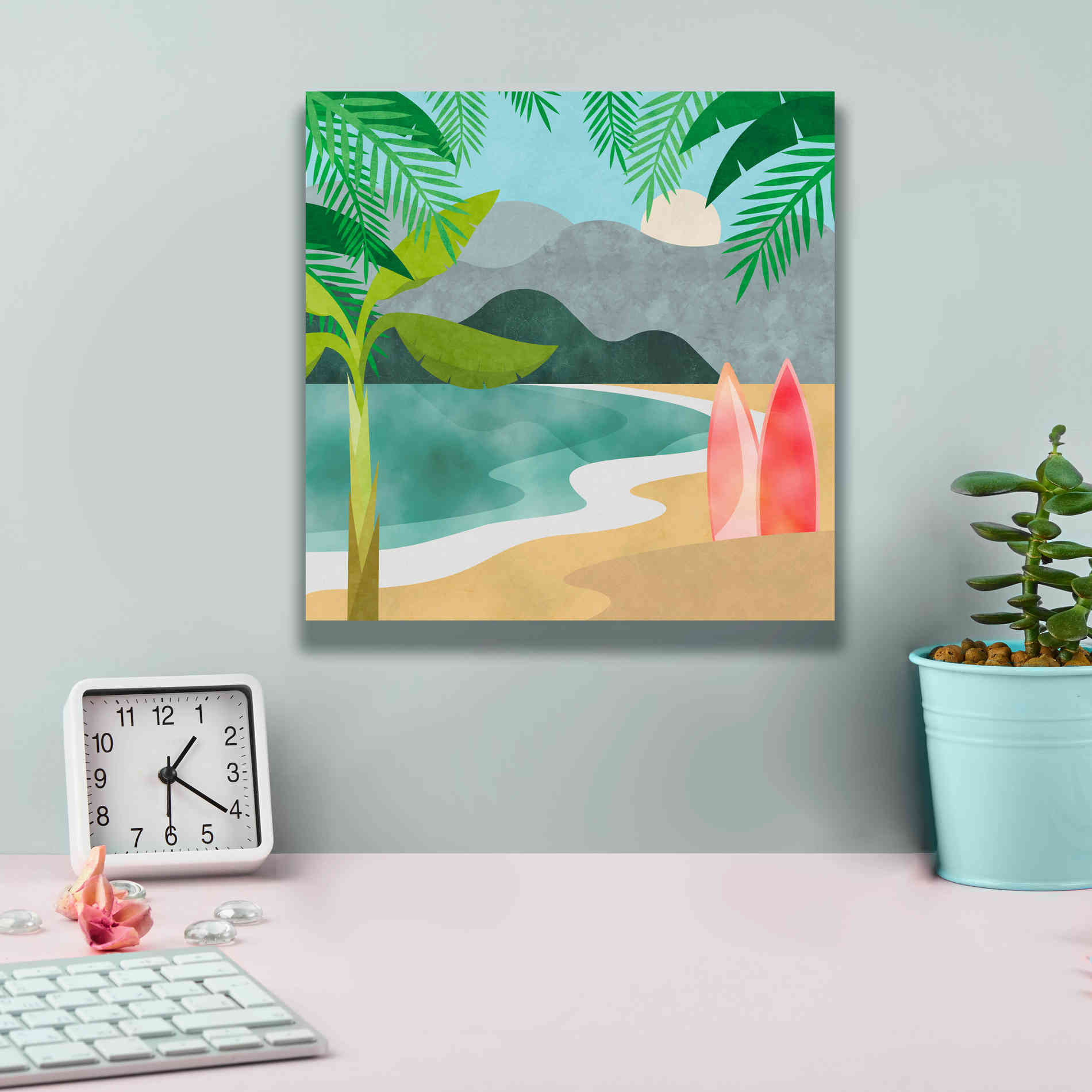 'Secret Surf Spot' by Andrea Haase, Giclee Canvas Wall Art,12 x 12