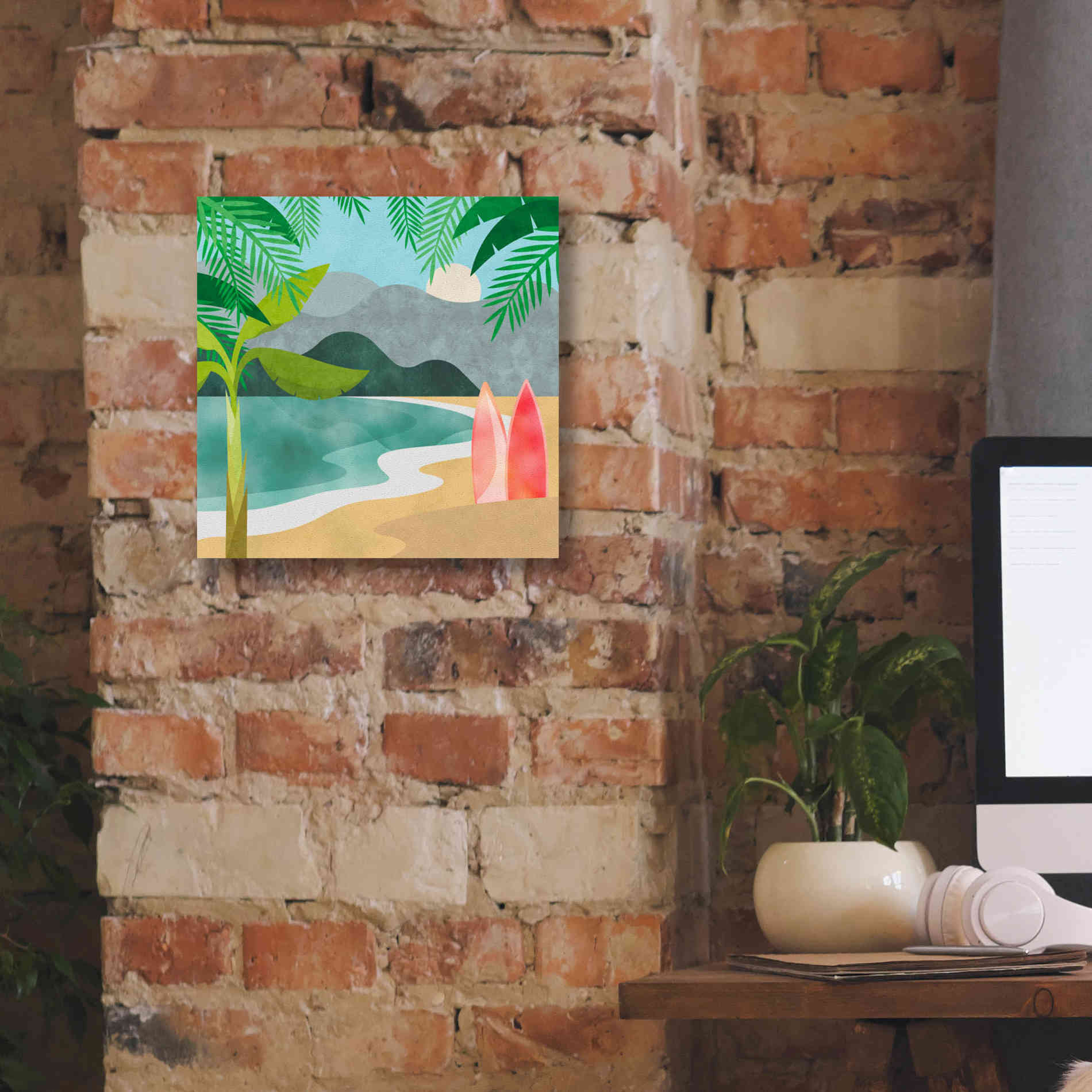 'Secret Surf Spot' by Andrea Haase, Giclee Canvas Wall Art,12 x 12