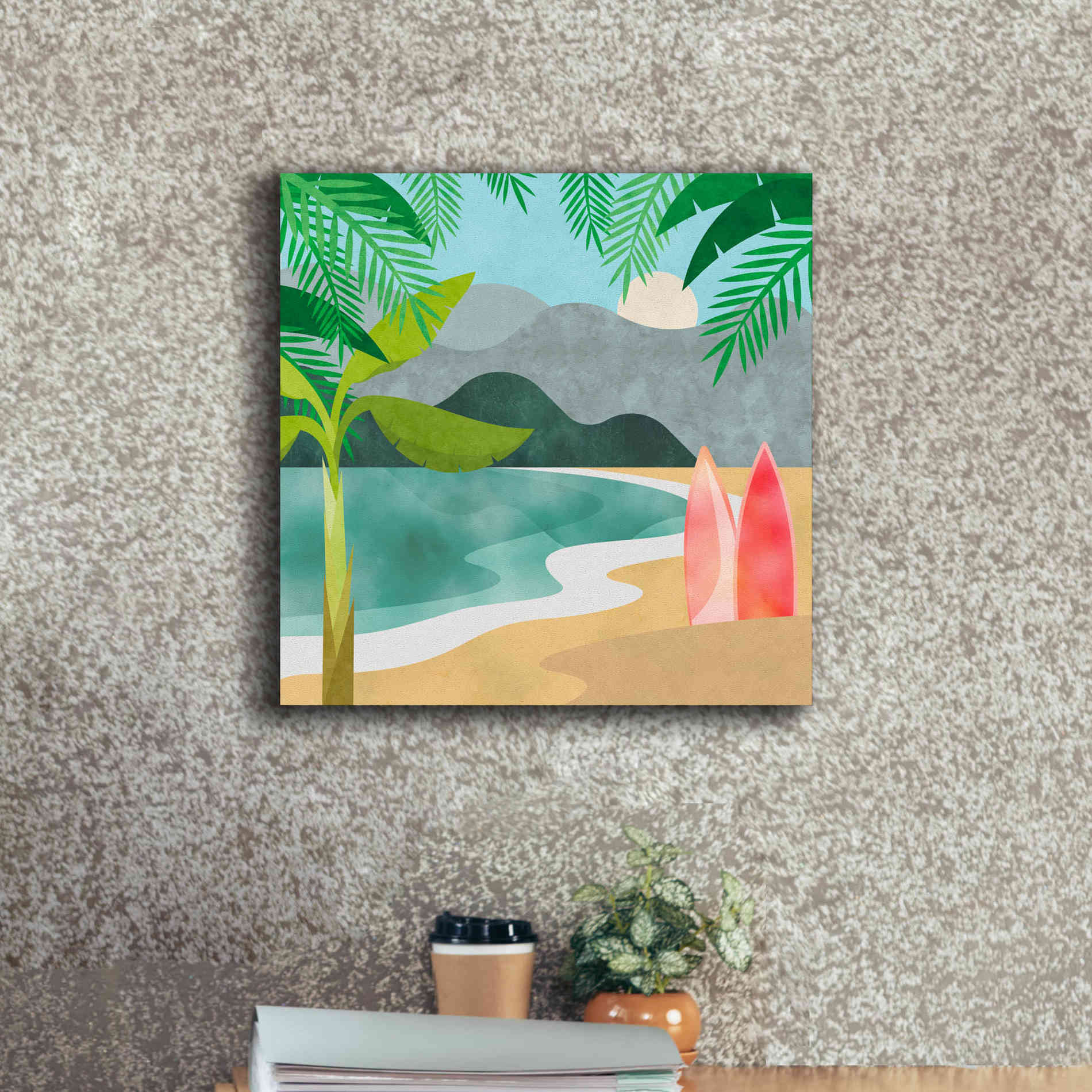 'Secret Surf Spot' by Andrea Haase, Giclee Canvas Wall Art,18 x 18