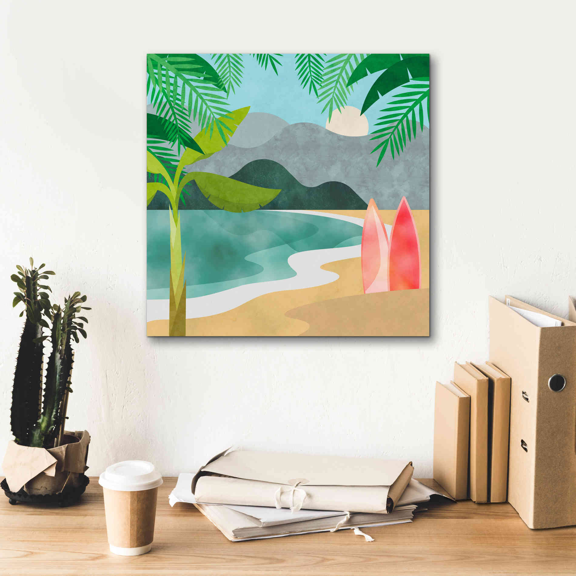 'Secret Surf Spot' by Andrea Haase, Giclee Canvas Wall Art,18 x 18