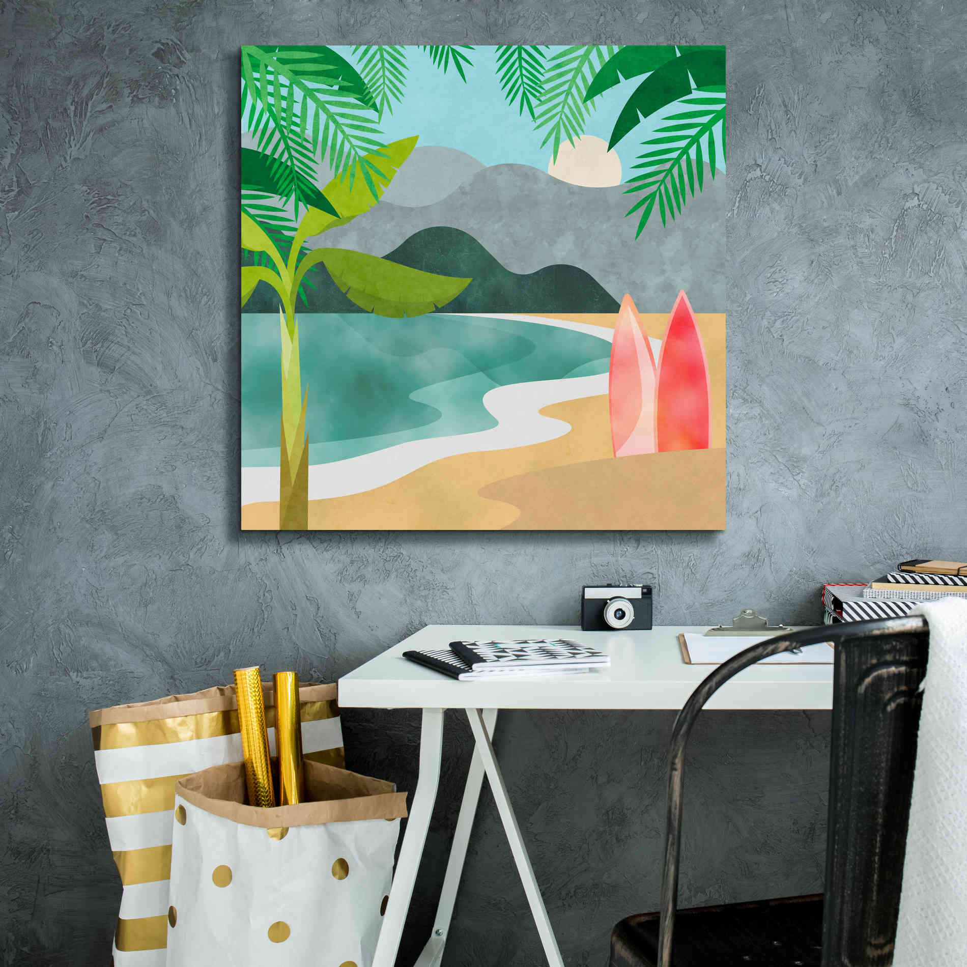 'Secret Surf Spot' by Andrea Haase, Giclee Canvas Wall Art,26 x 26