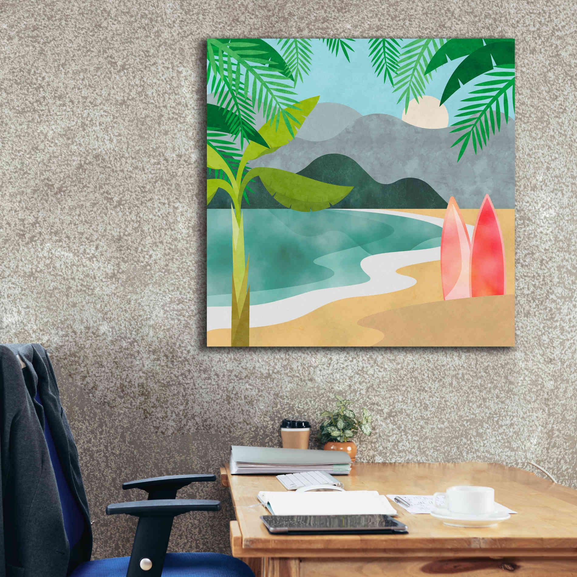 'Secret Surf Spot' by Andrea Haase, Giclee Canvas Wall Art,37 x 37