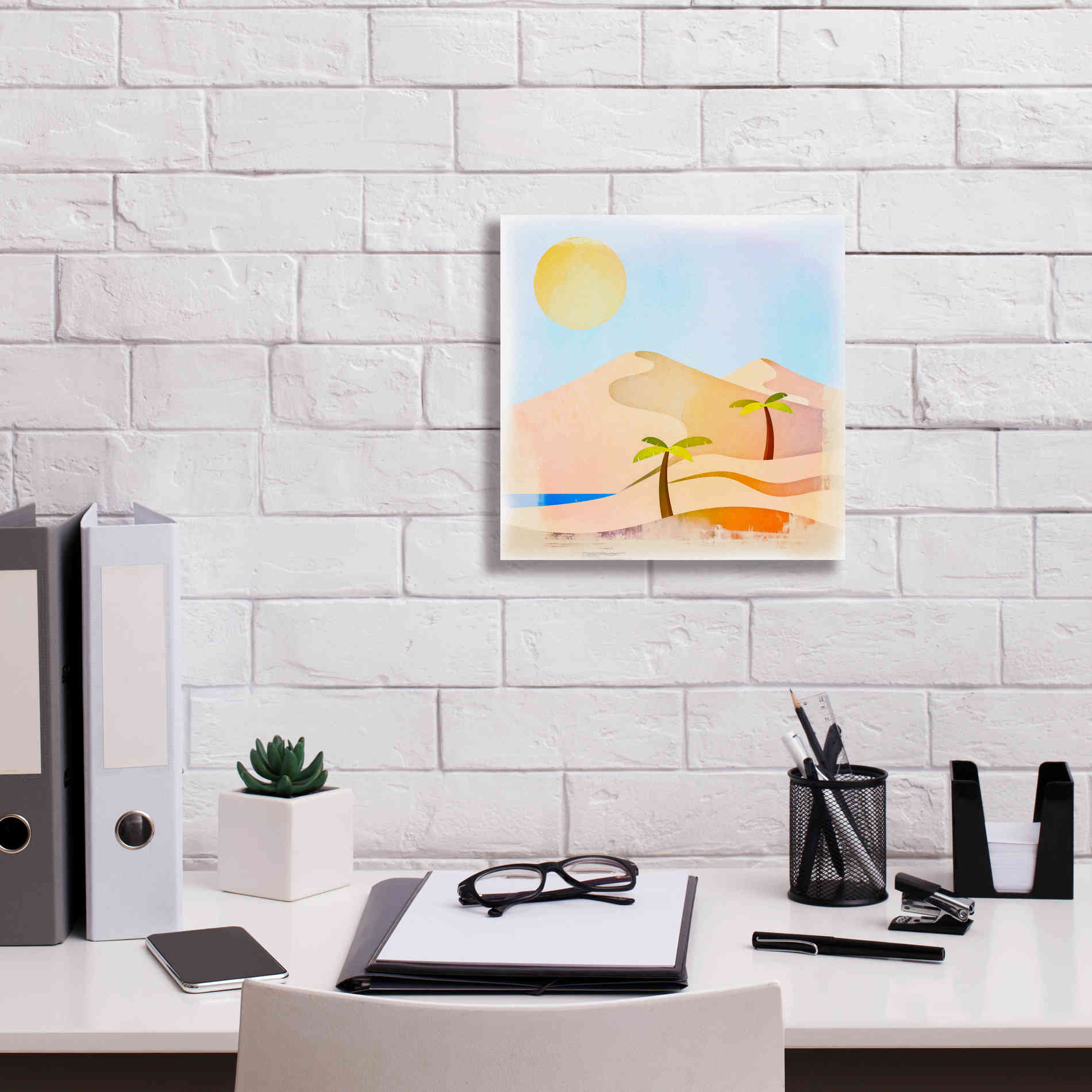 'Oasis Sunset' by Andrea Haase, Giclee Canvas Wall Art,12 x 12