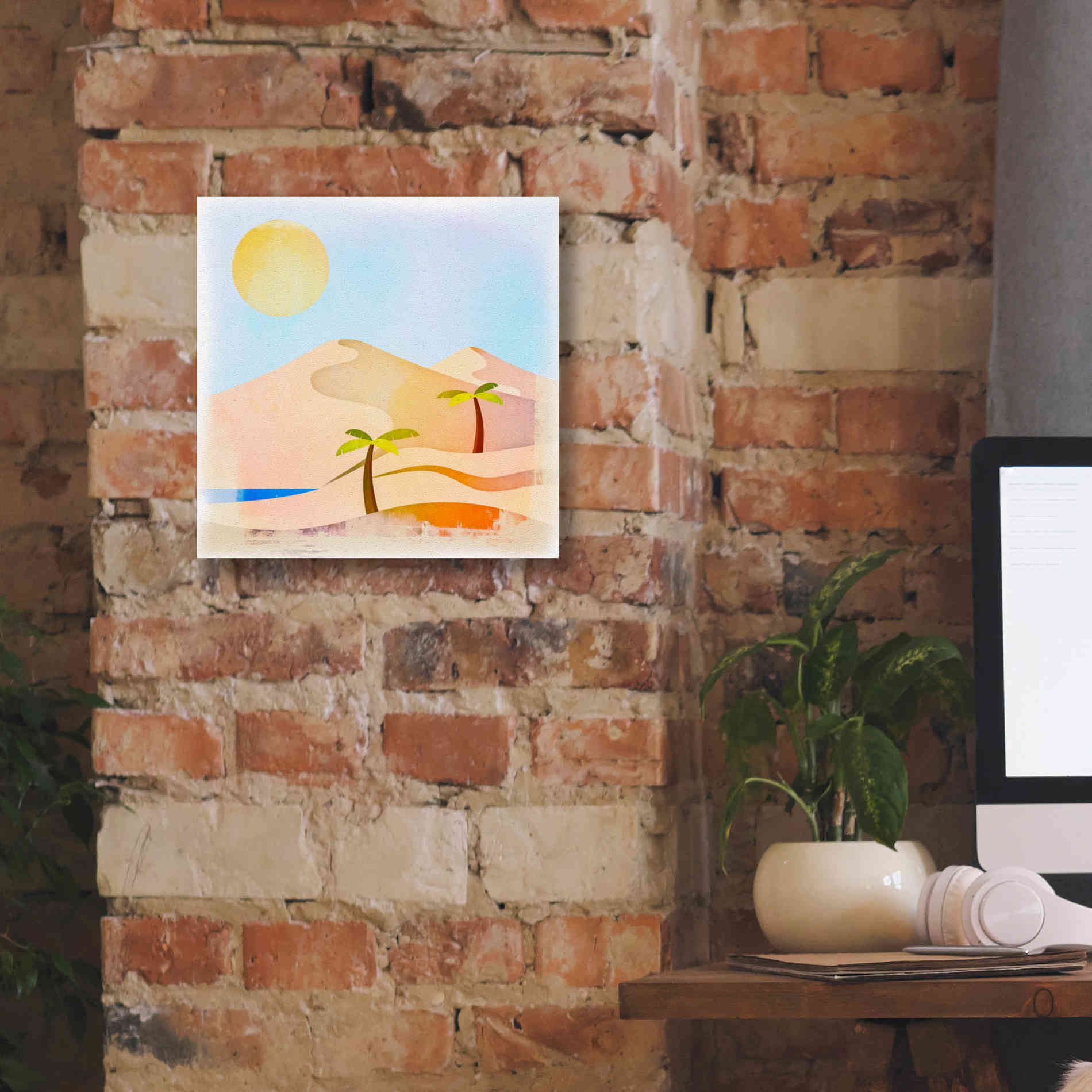 'Oasis Sunset' by Andrea Haase, Giclee Canvas Wall Art,12 x 12