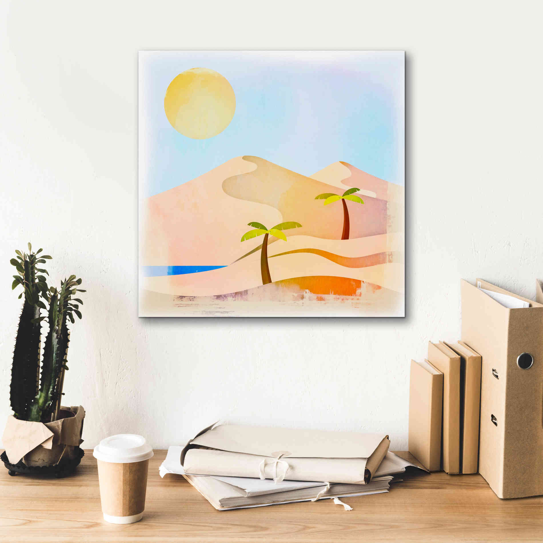 'Oasis Sunset' by Andrea Haase, Giclee Canvas Wall Art,18 x 18