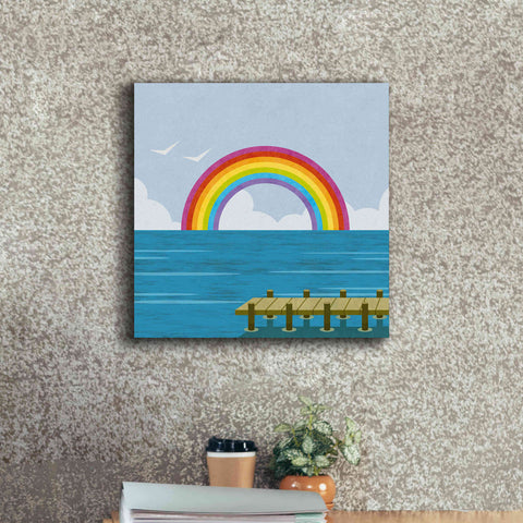 Image of 'Happy Summer Rainbow' by Andrea Haase, Giclee Canvas Wall Art,18 x 18