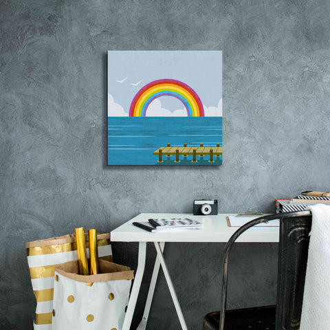 Image of 'Happy Summer Rainbow' by Andrea Haase, Giclee Canvas Wall Art,18 x 18