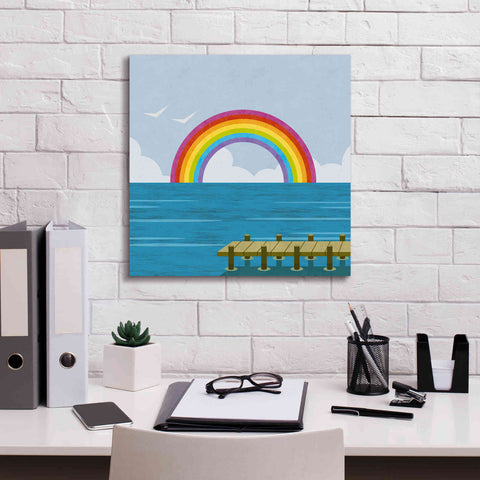 Image of 'Happy Summer Rainbow' by Andrea Haase, Giclee Canvas Wall Art,18 x 18