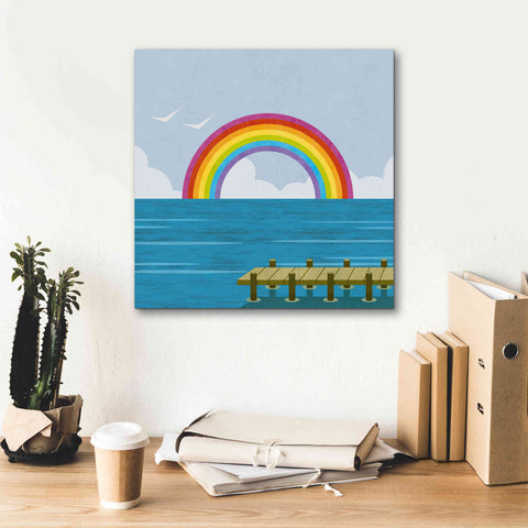 Image of 'Happy Summer Rainbow' by Andrea Haase, Giclee Canvas Wall Art,18 x 18