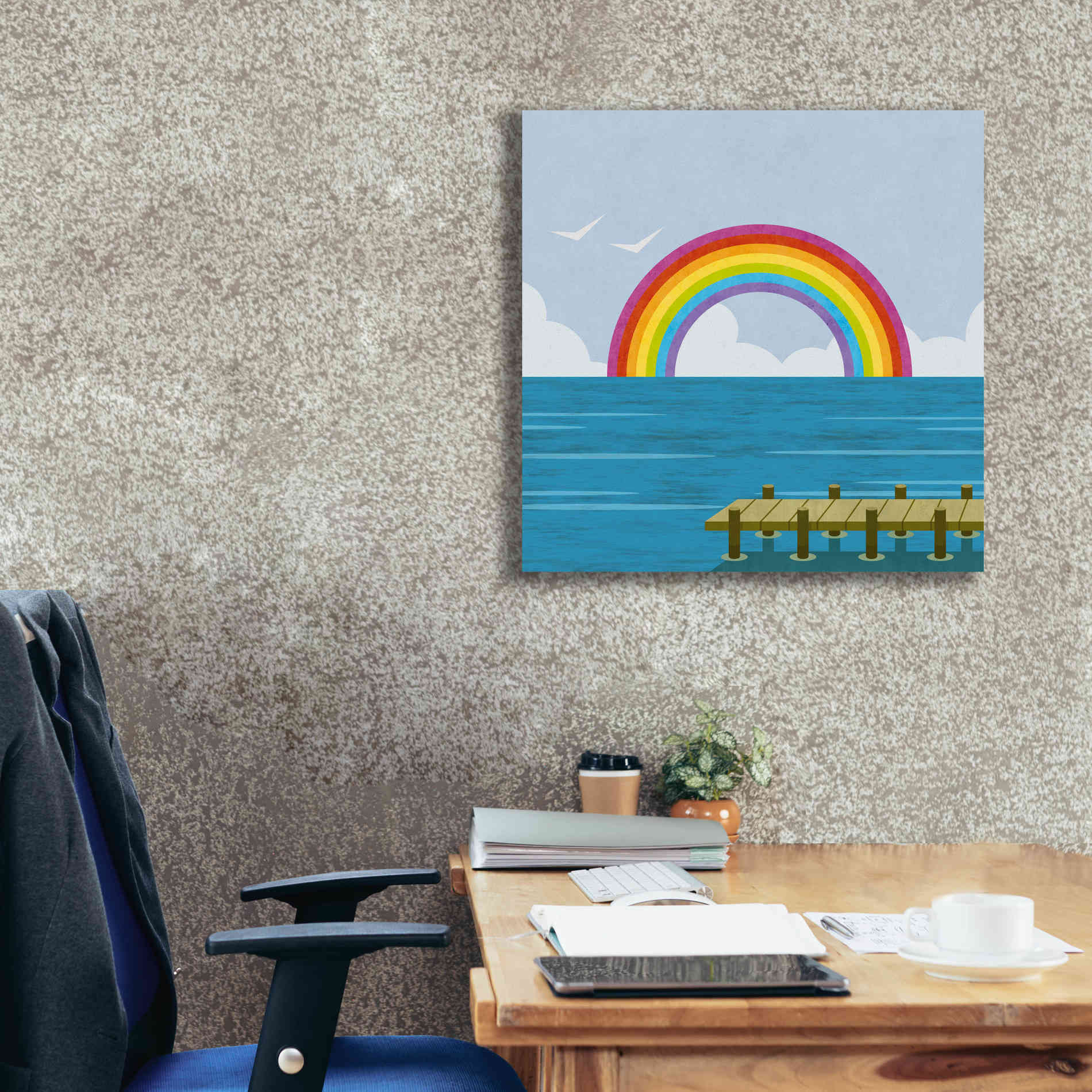'Happy Summer Rainbow' by Andrea Haase, Giclee Canvas Wall Art,26 x 26
