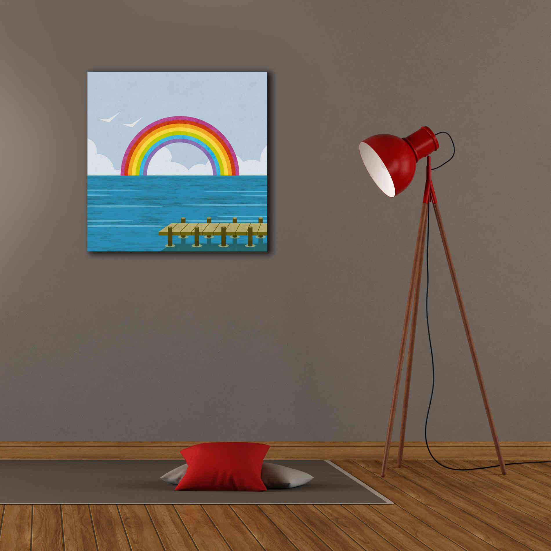 'Happy Summer Rainbow' by Andrea Haase, Giclee Canvas Wall Art,26 x 26