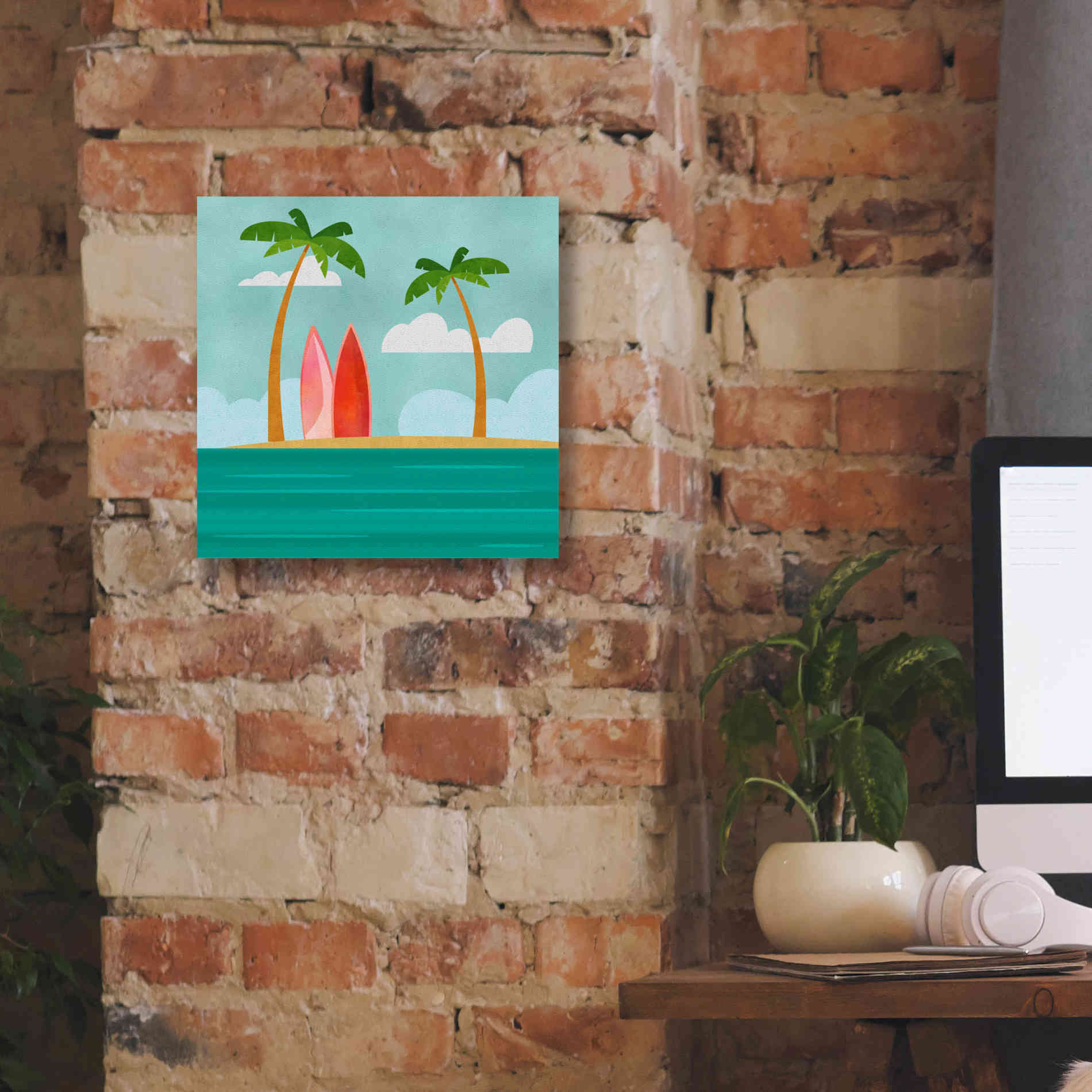 'Caribbean Surf Spot' by Andrea Haase, Giclee Canvas Wall Art,12 x 12