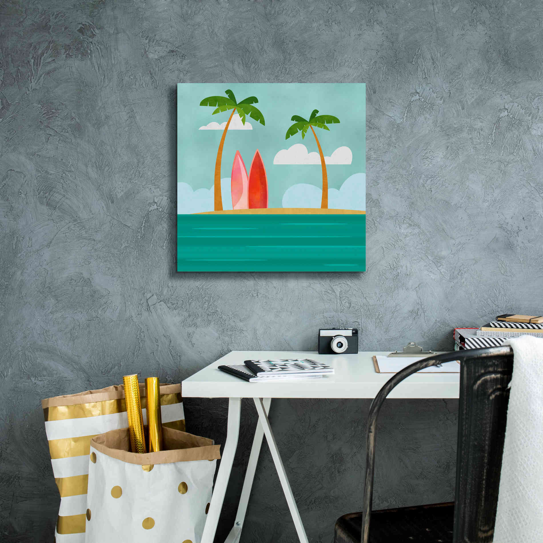 'Caribbean Surf Spot' by Andrea Haase, Giclee Canvas Wall Art,18 x 18