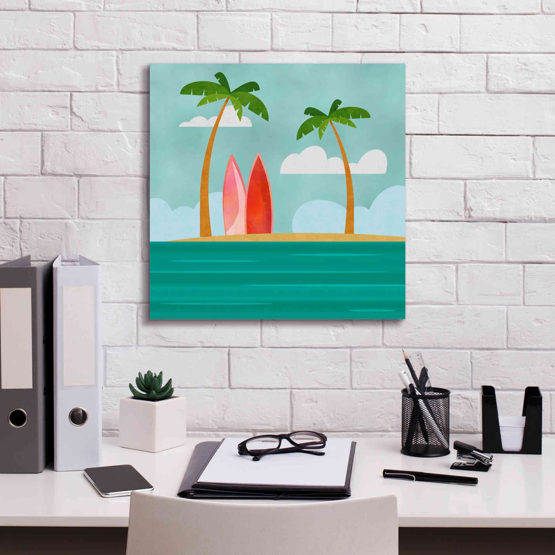 'Caribbean Surf Spot' by Andrea Haase, Giclee Canvas Wall Art,18 x 18