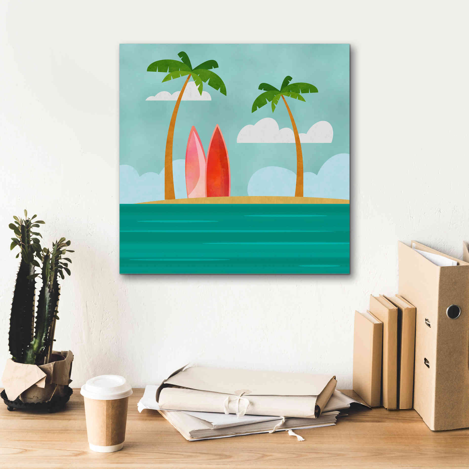 'Caribbean Surf Spot' by Andrea Haase, Giclee Canvas Wall Art,18 x 18