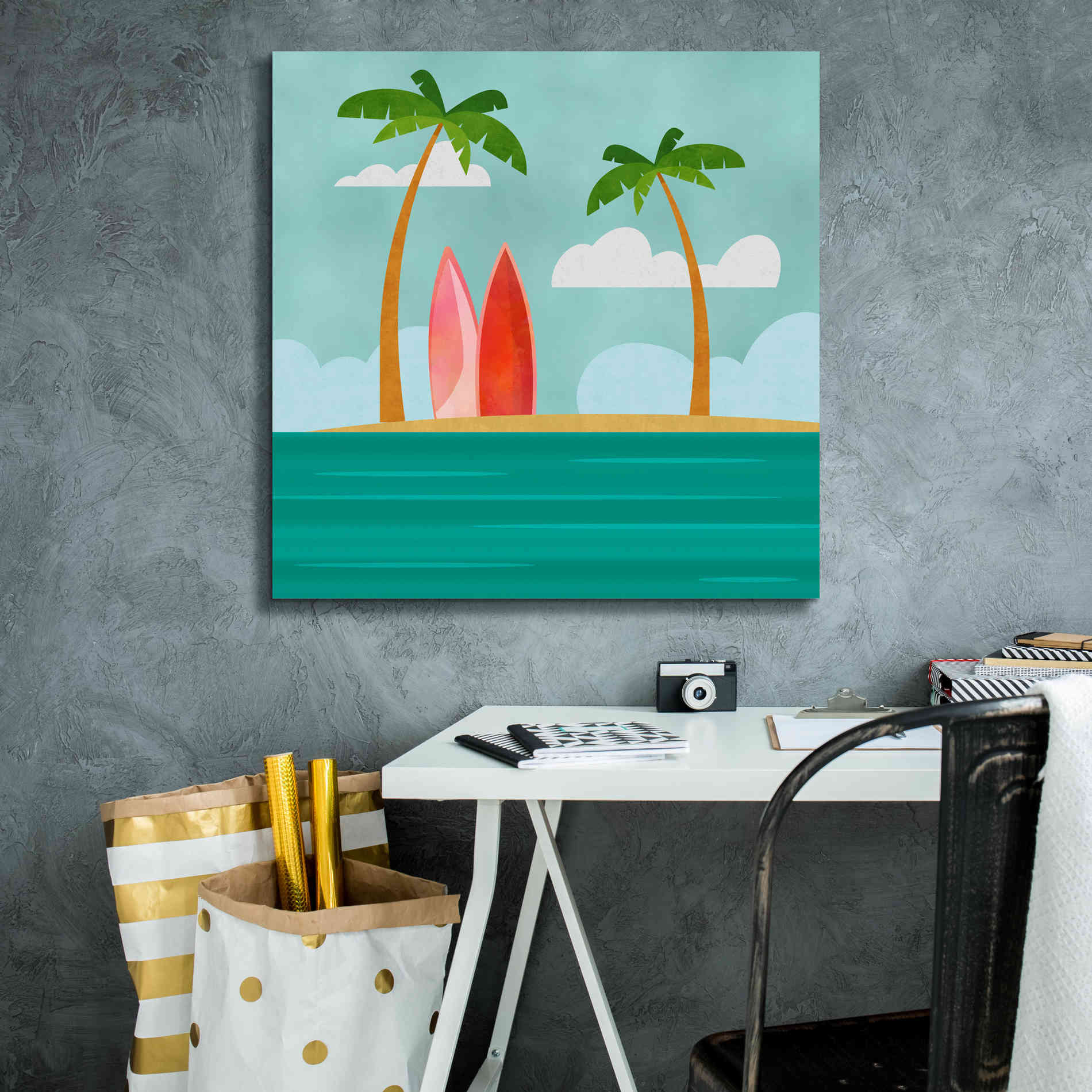 'Caribbean Surf Spot' by Andrea Haase, Giclee Canvas Wall Art,26 x 26