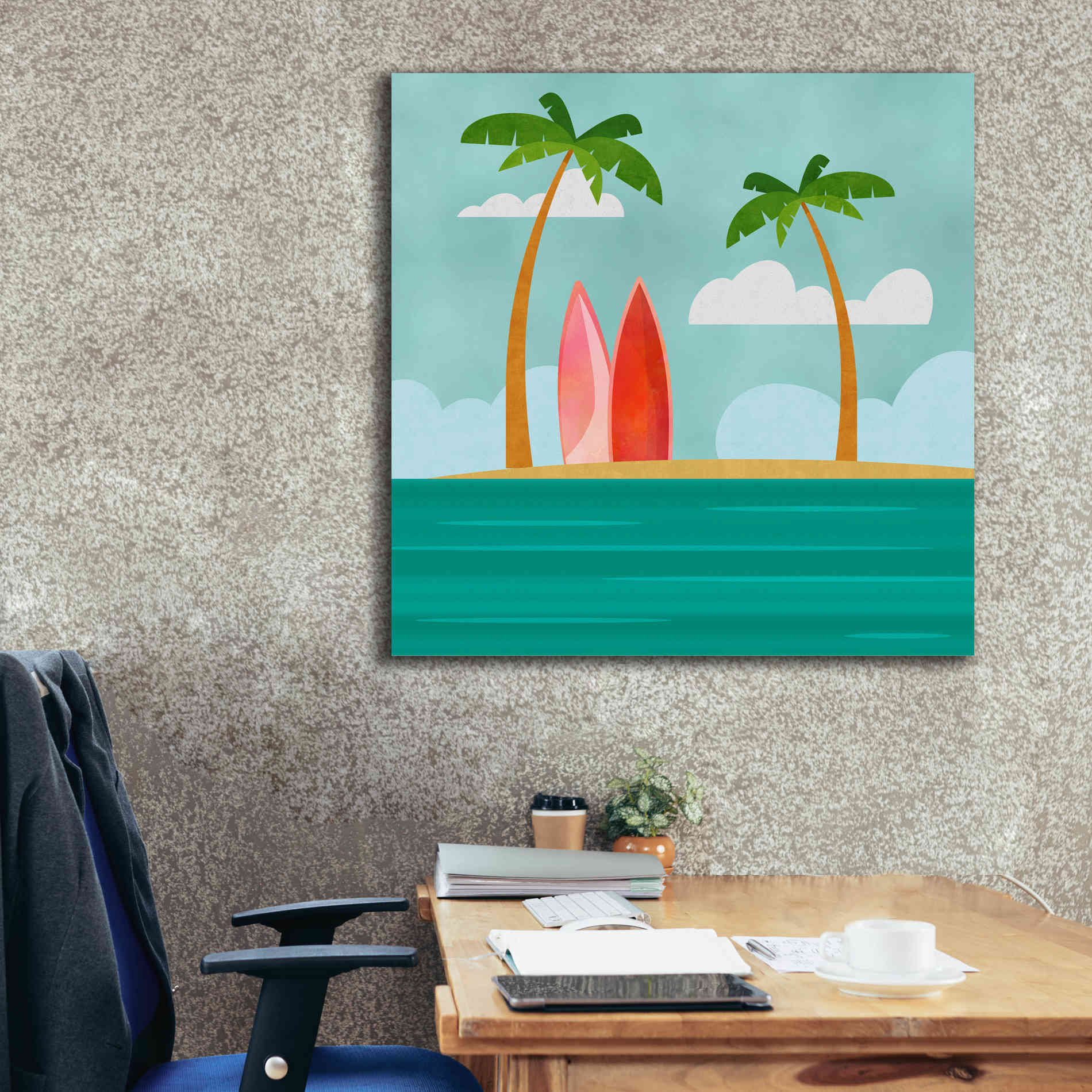 'Caribbean Surf Spot' by Andrea Haase, Giclee Canvas Wall Art,37 x 37