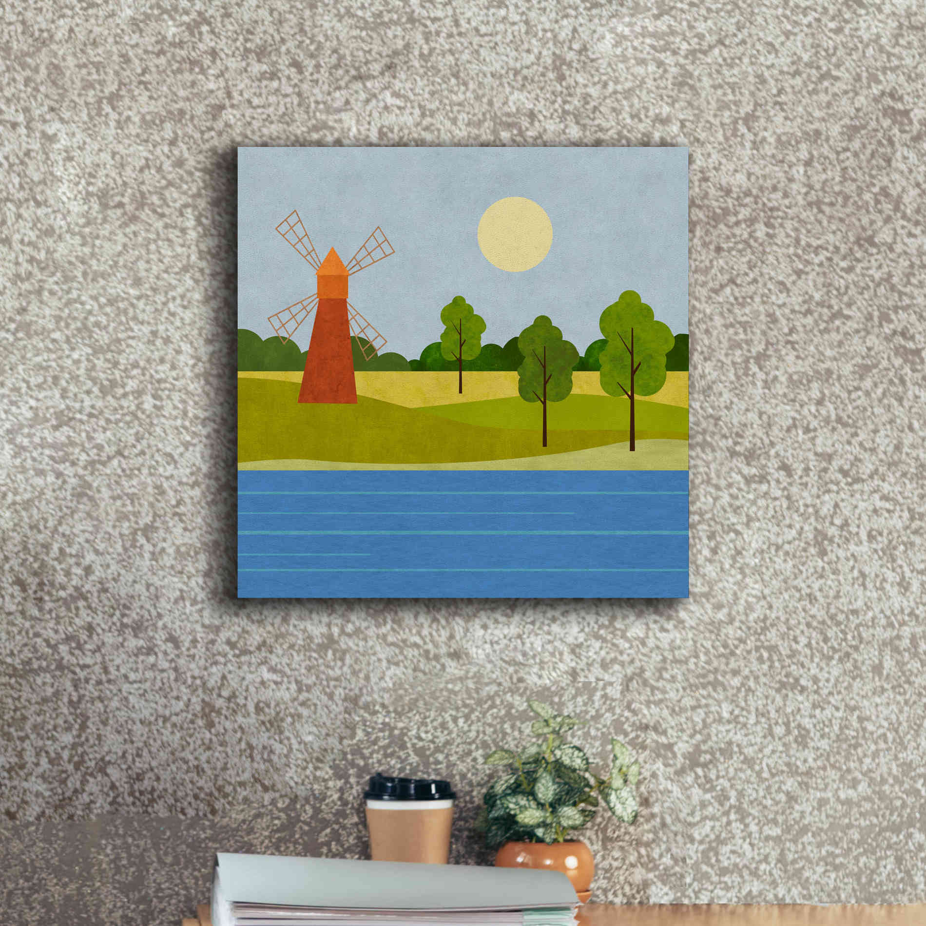 'The Old Windmill' by Andrea Haase, Giclee Canvas Wall Art,18 x 18