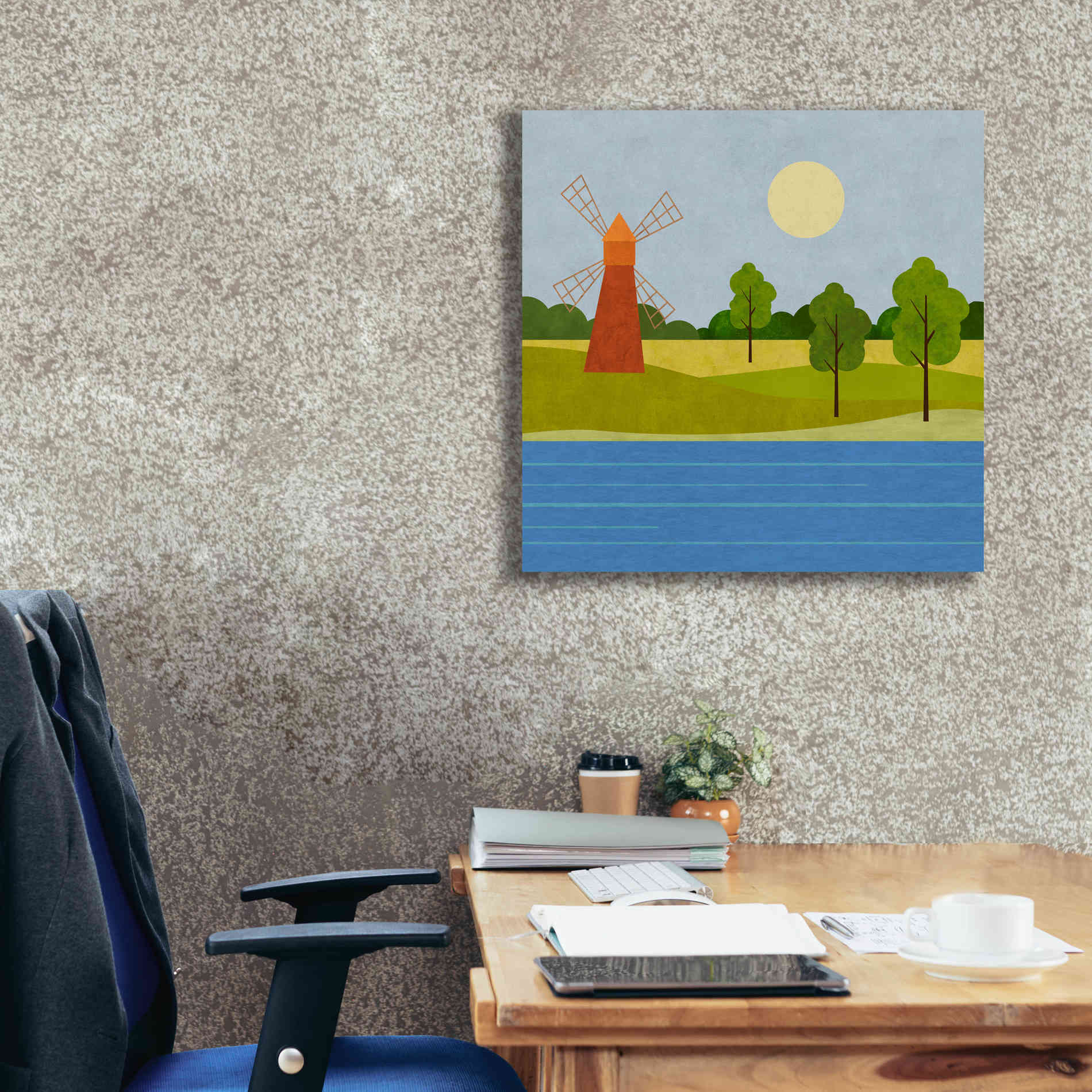 'The Old Windmill' by Andrea Haase, Giclee Canvas Wall Art,26 x 26