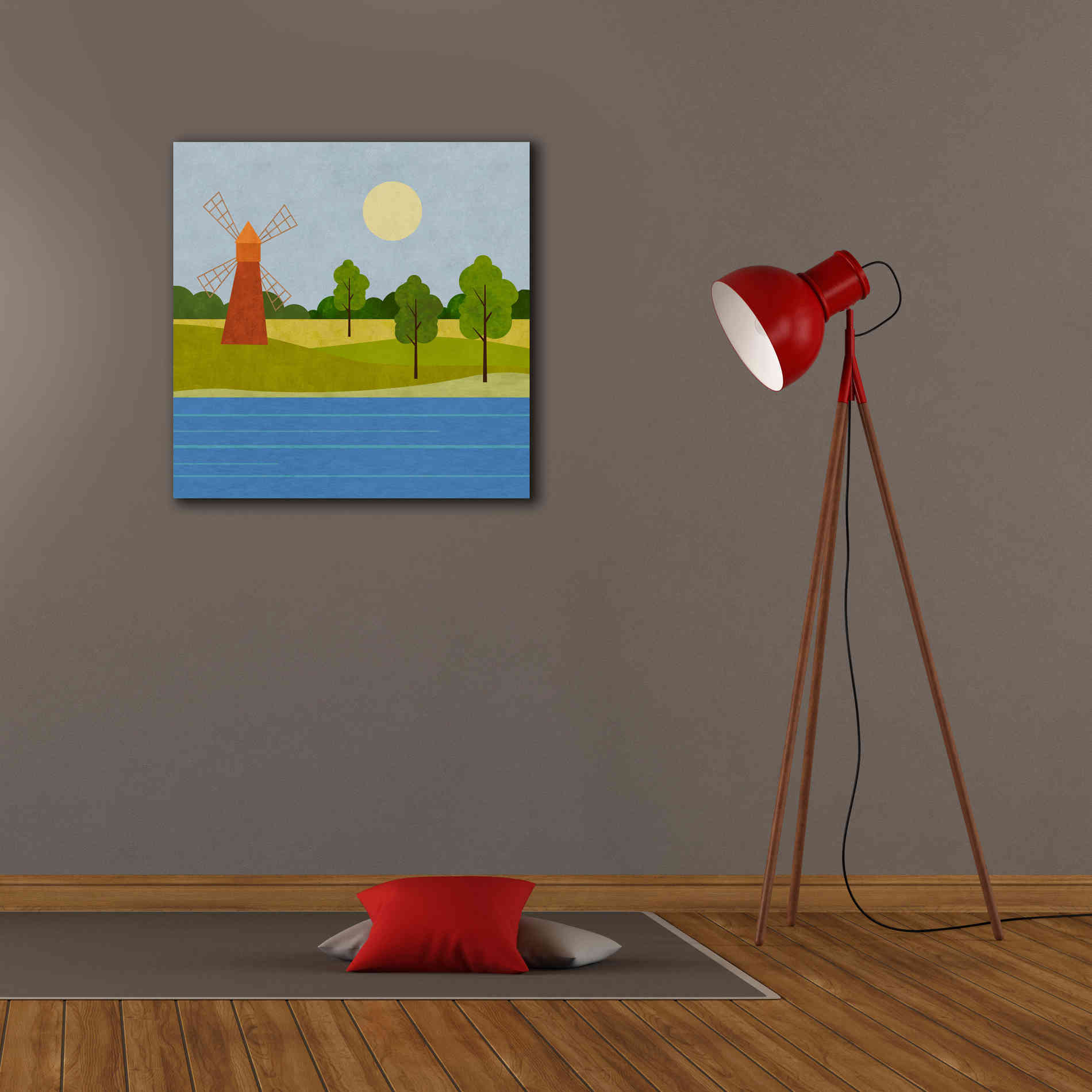 'The Old Windmill' by Andrea Haase, Giclee Canvas Wall Art,26 x 26