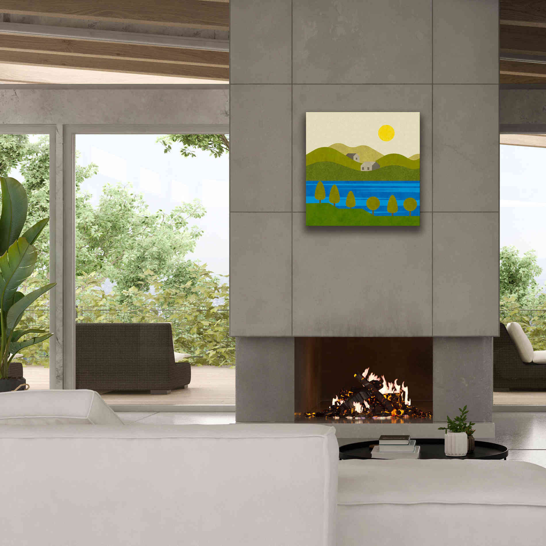 'River View' by Andrea Haase, Giclee Canvas Wall Art,26 x 26