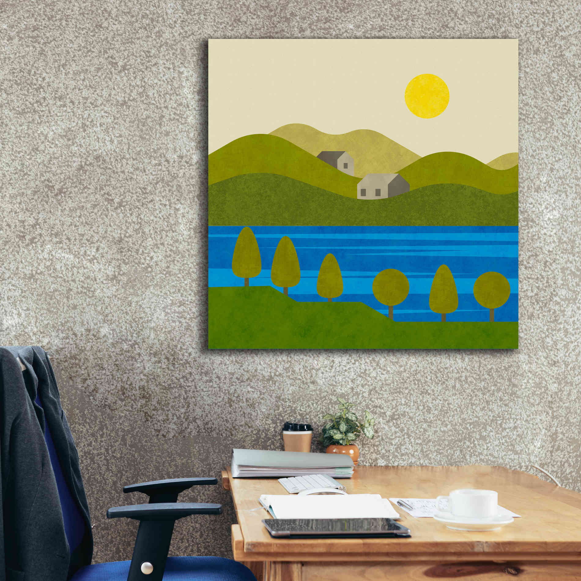 'River View' by Andrea Haase, Giclee Canvas Wall Art,37 x 37