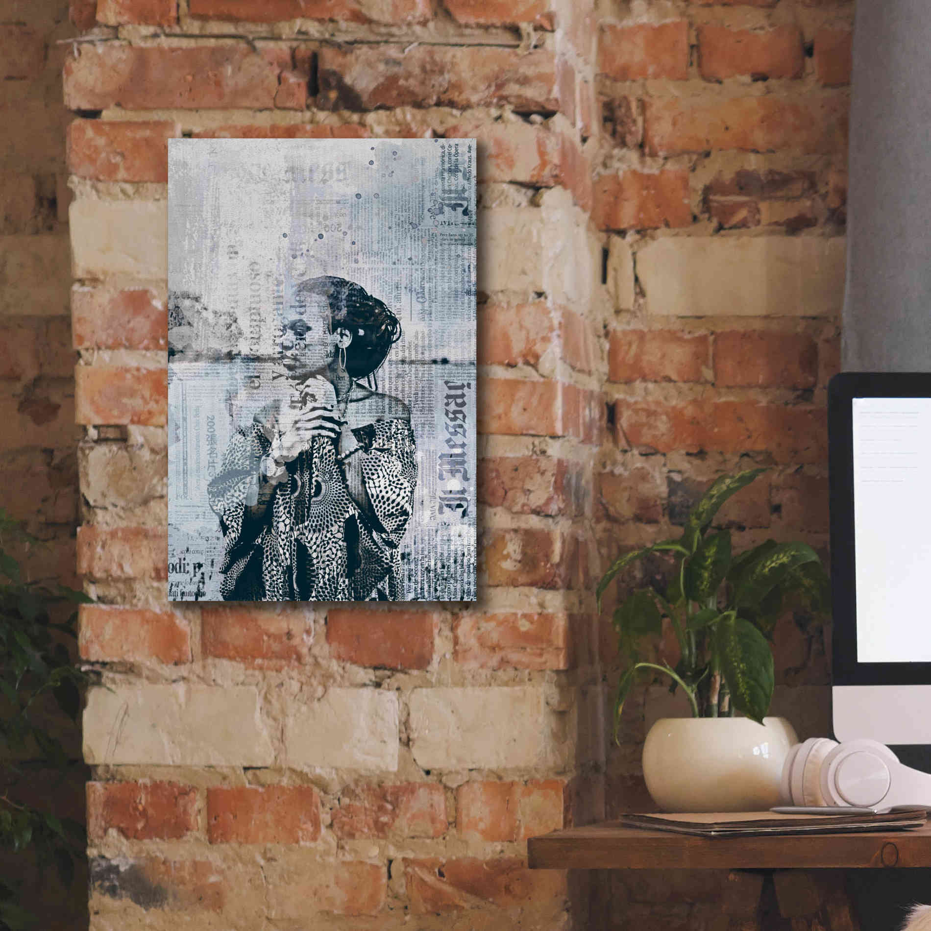 'Los Angeles City Girl Blue Grey' by Andrea Haase, Giclee Canvas Wall Art,12 x 18