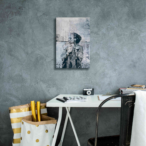 Image of 'Los Angeles City Girl Blue Grey' by Andrea Haase, Giclee Canvas Wall Art,12 x 18
