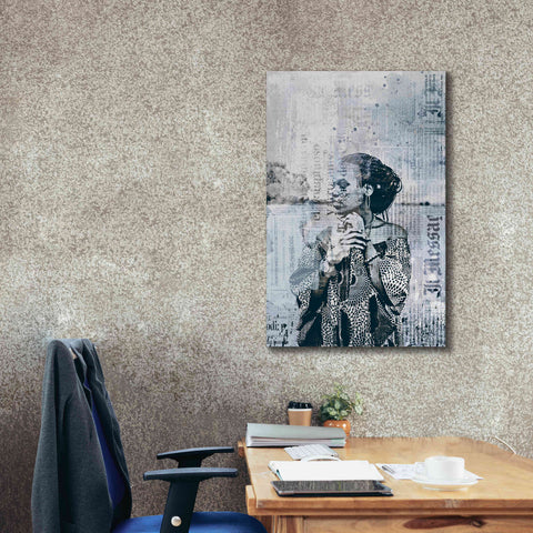 Image of 'Los Angeles City Girl Blue Grey' by Andrea Haase, Giclee Canvas Wall Art,26 x 40