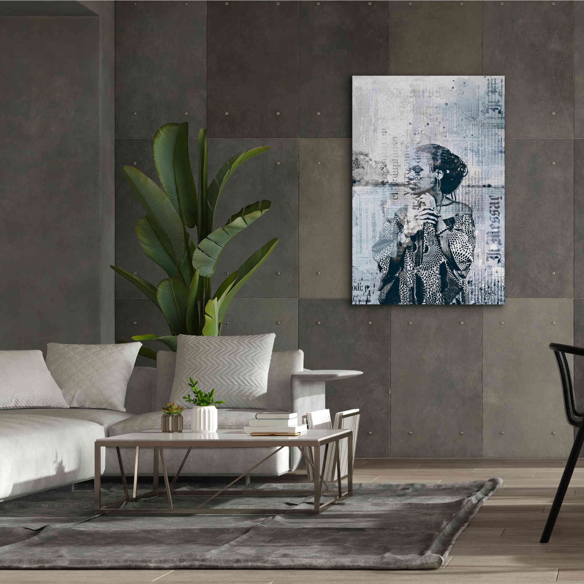 'Los Angeles City Girl Blue Grey' by Andrea Haase, Giclee Canvas Wall Art,40 x 60