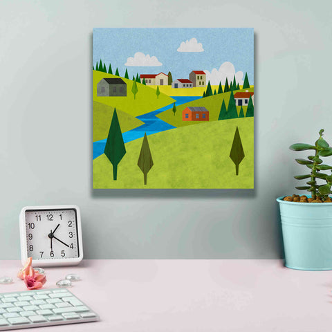 Image of 'River Valley Village II' by Andrea Haase, Giclee Canvas Wall Art,12 x 12