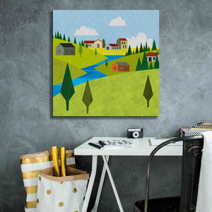 'River Valley Village II' by Andrea Haase, Giclee Canvas Wall Art,26 x 26