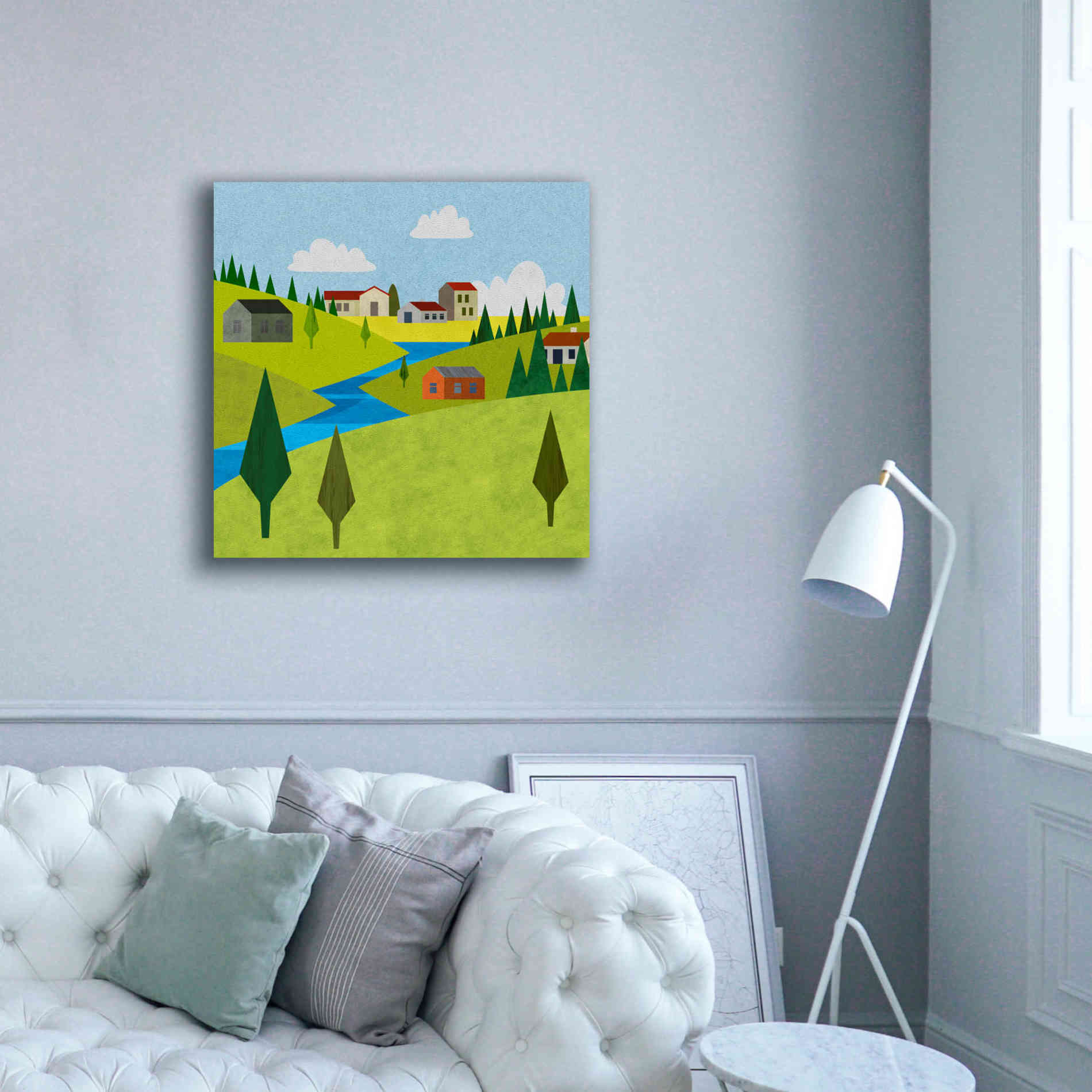 'River Valley Village II' by Andrea Haase, Giclee Canvas Wall Art,37 x 37