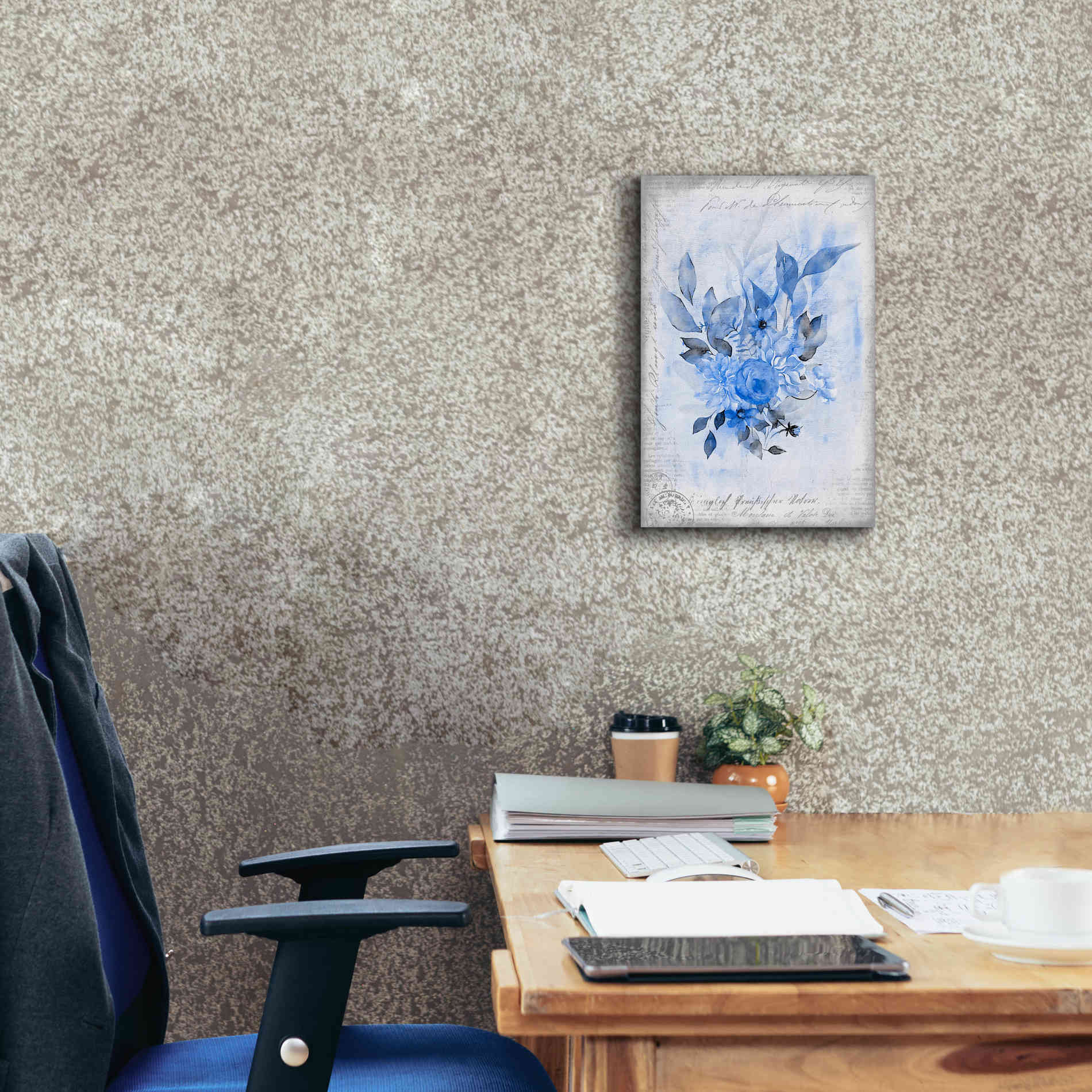 'Blue Flower Dream' by Andrea Haase, Giclee Canvas Wall Art,12 x 18