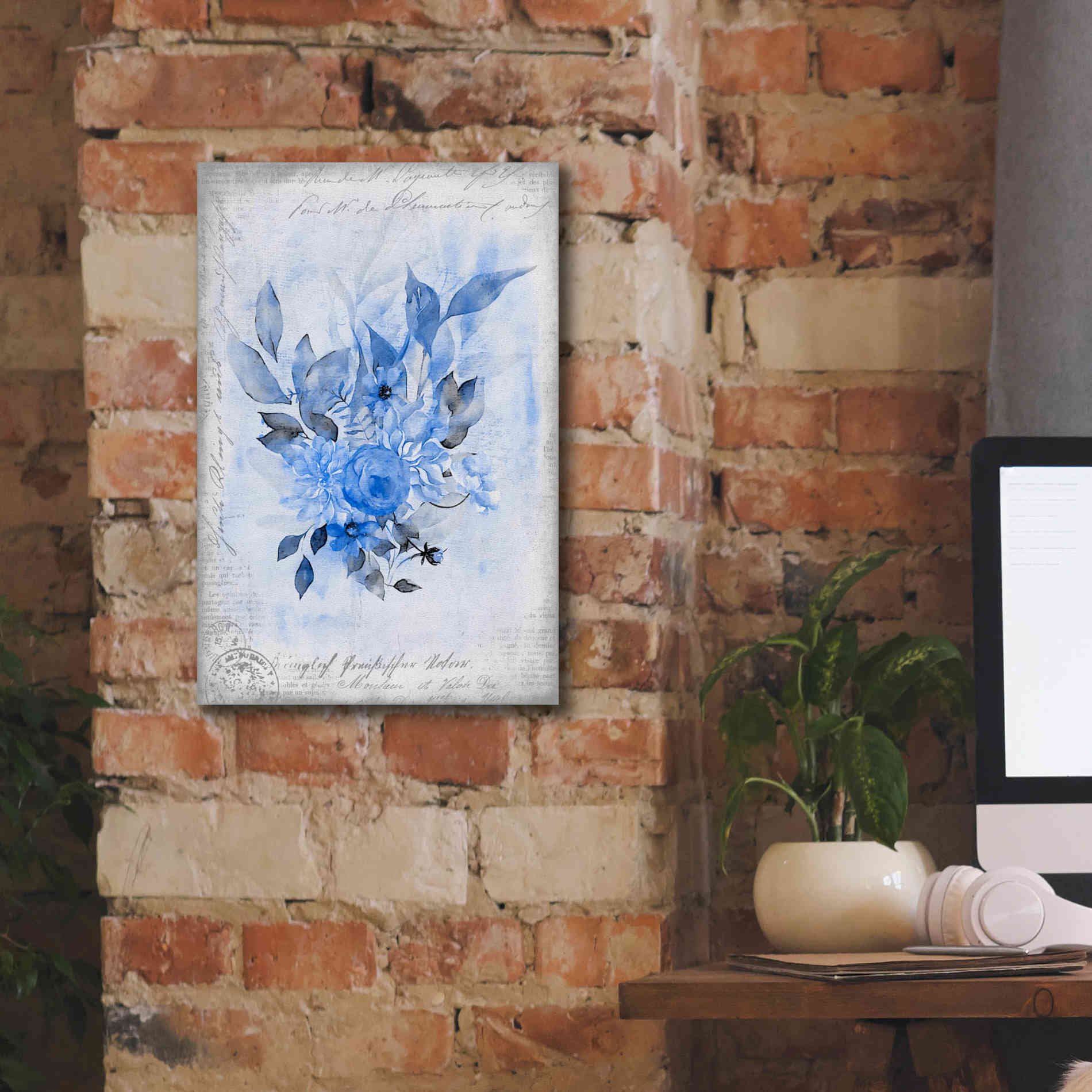 'Blue Flower Dream' by Andrea Haase, Giclee Canvas Wall Art,12 x 18