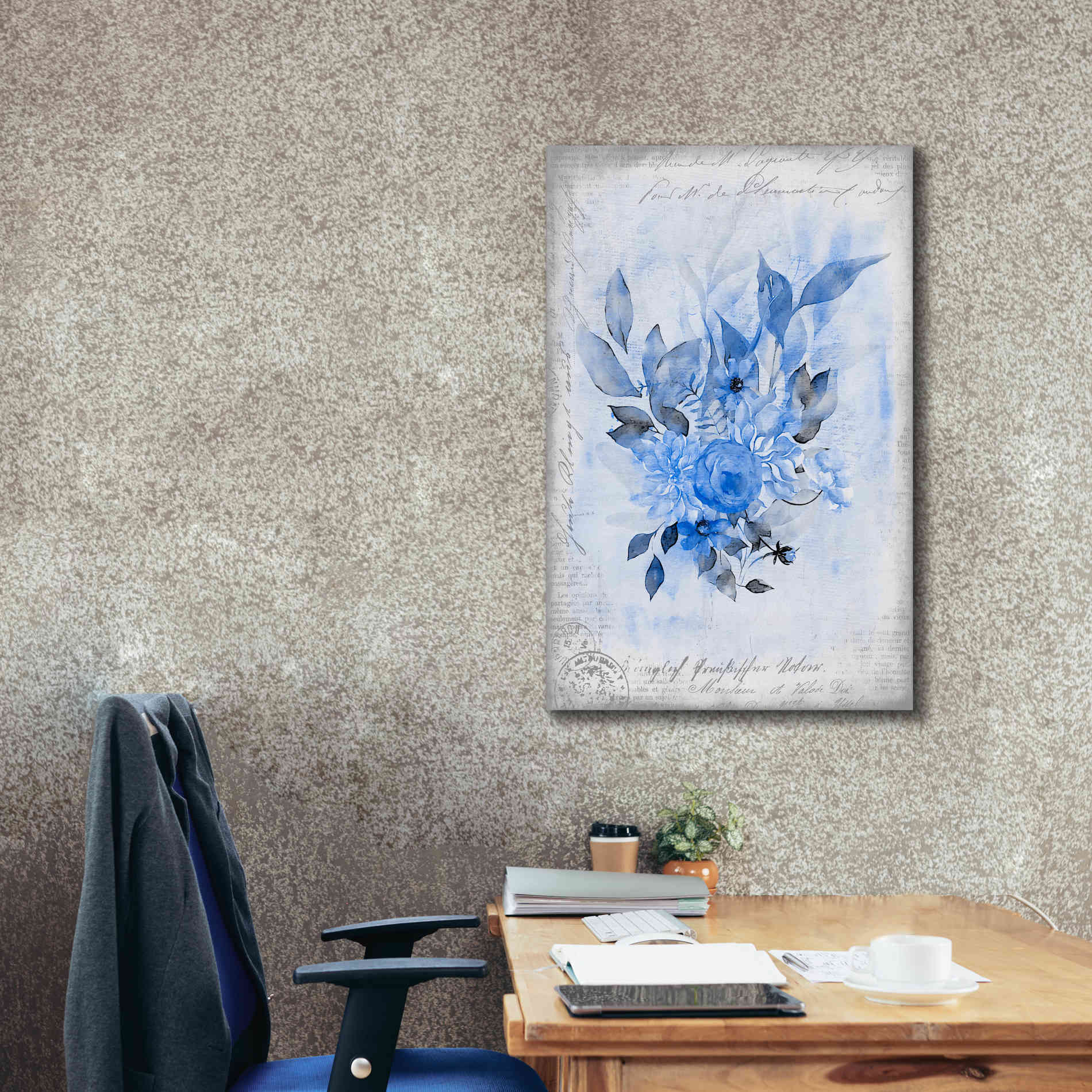 'Blue Flower Dream' by Andrea Haase, Giclee Canvas Wall Art,26 x 40