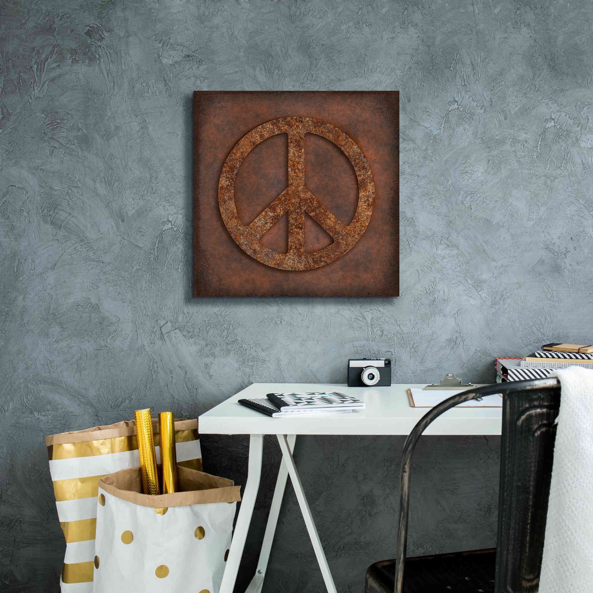 'Rusted Peace ' by Andrea Haase, Giclee Canvas Wall Art,18 x 18