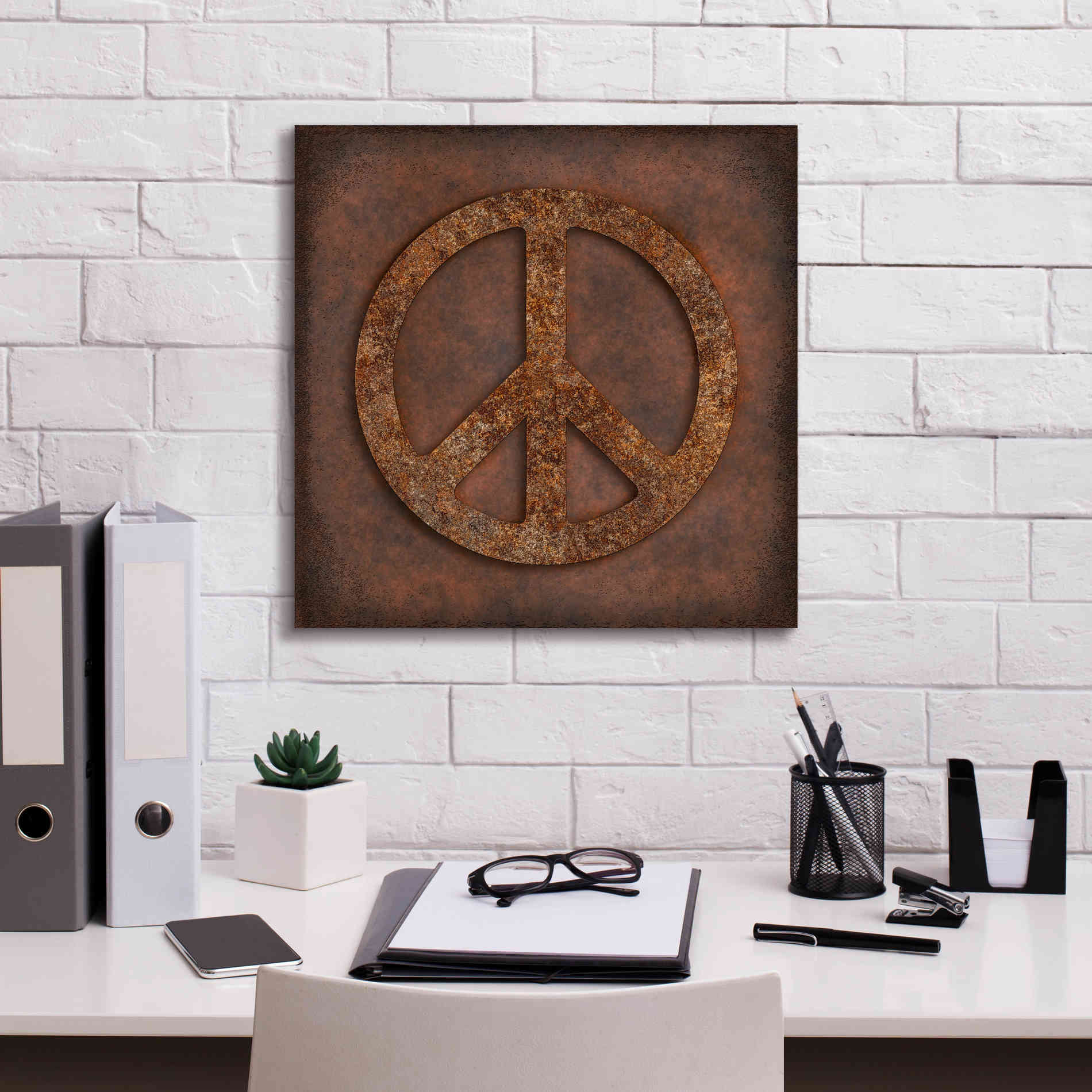 'Rusted Peace ' by Andrea Haase, Giclee Canvas Wall Art,18 x 18