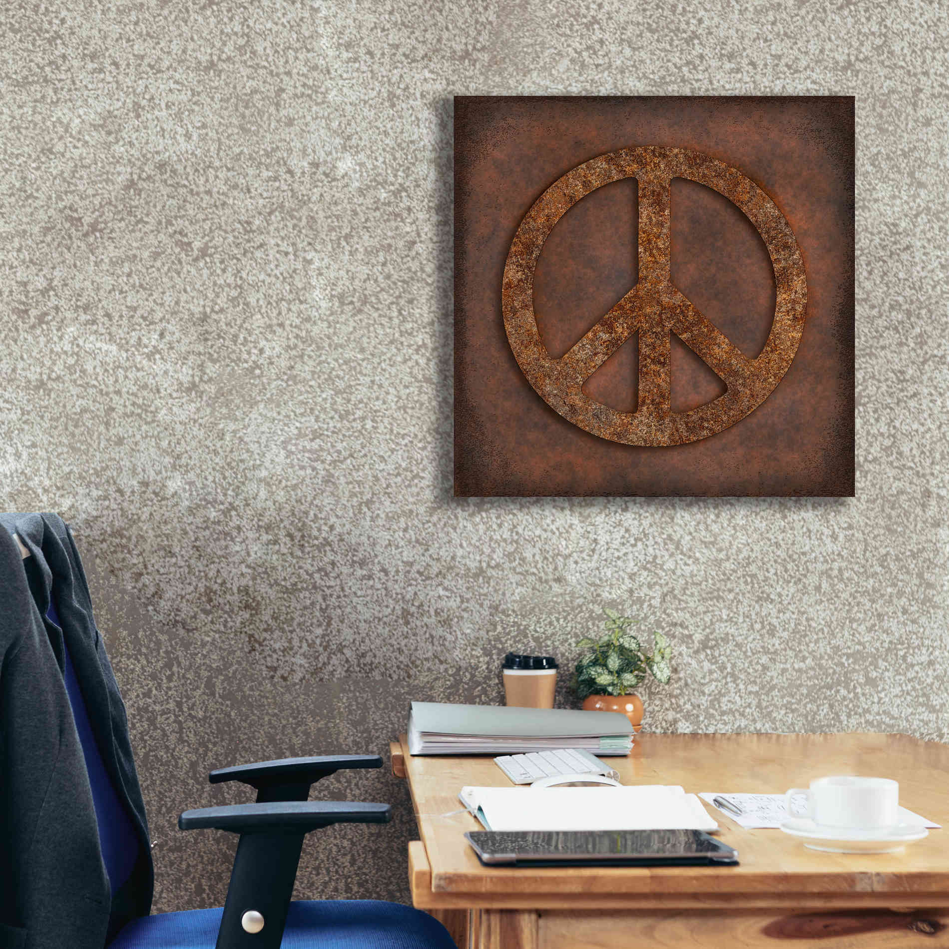 'Rusted Peace ' by Andrea Haase, Giclee Canvas Wall Art,26 x 26
