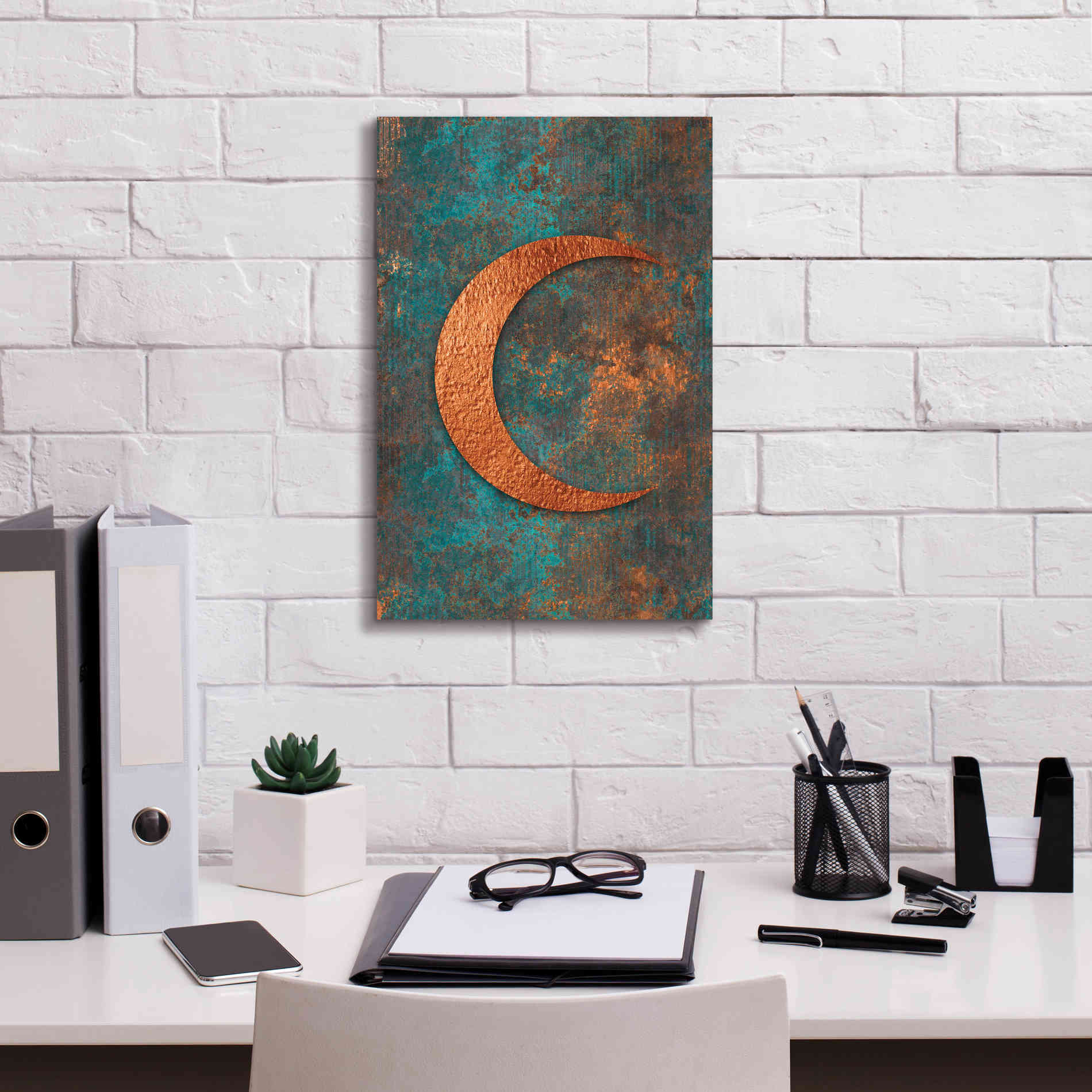 'Moon Symbiosis Of Rust And Copper' by Andrea Haase, Giclee Canvas Wall Art,12 x 18
