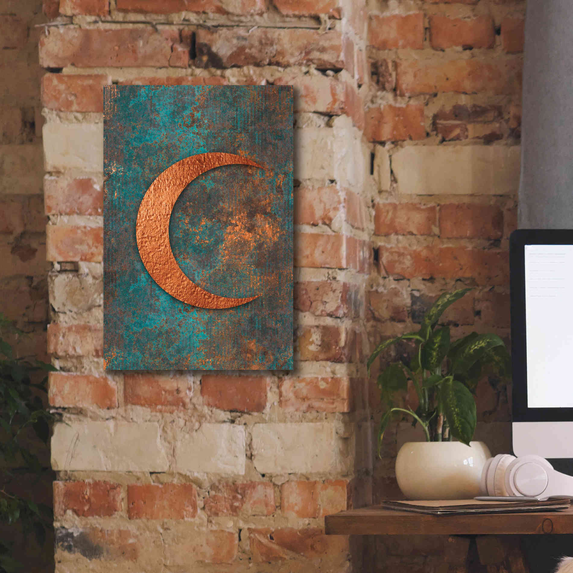 'Moon Symbiosis Of Rust And Copper' by Andrea Haase, Giclee Canvas Wall Art,12 x 18