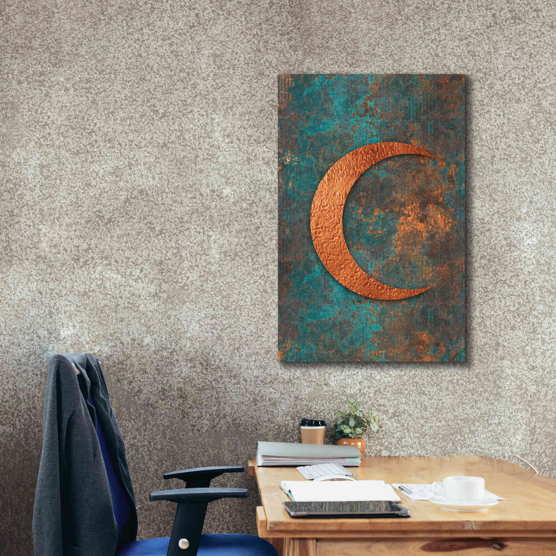 'Moon Symbiosis Of Rust And Copper' by Andrea Haase, Giclee Canvas Wall Art,26 x 40