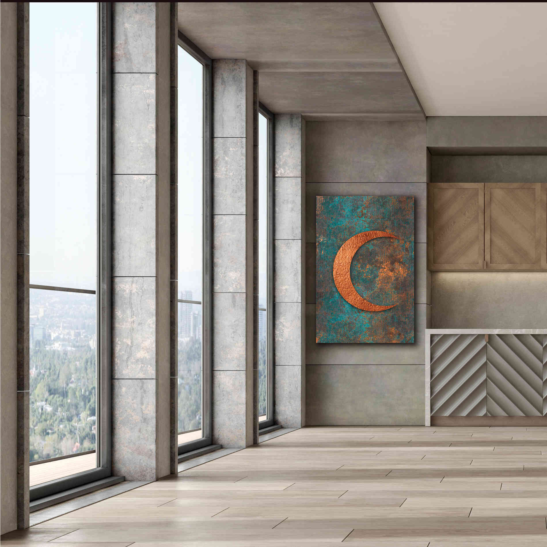 'Moon Symbiosis Of Rust And Copper' by Andrea Haase, Giclee Canvas Wall Art,40 x 60