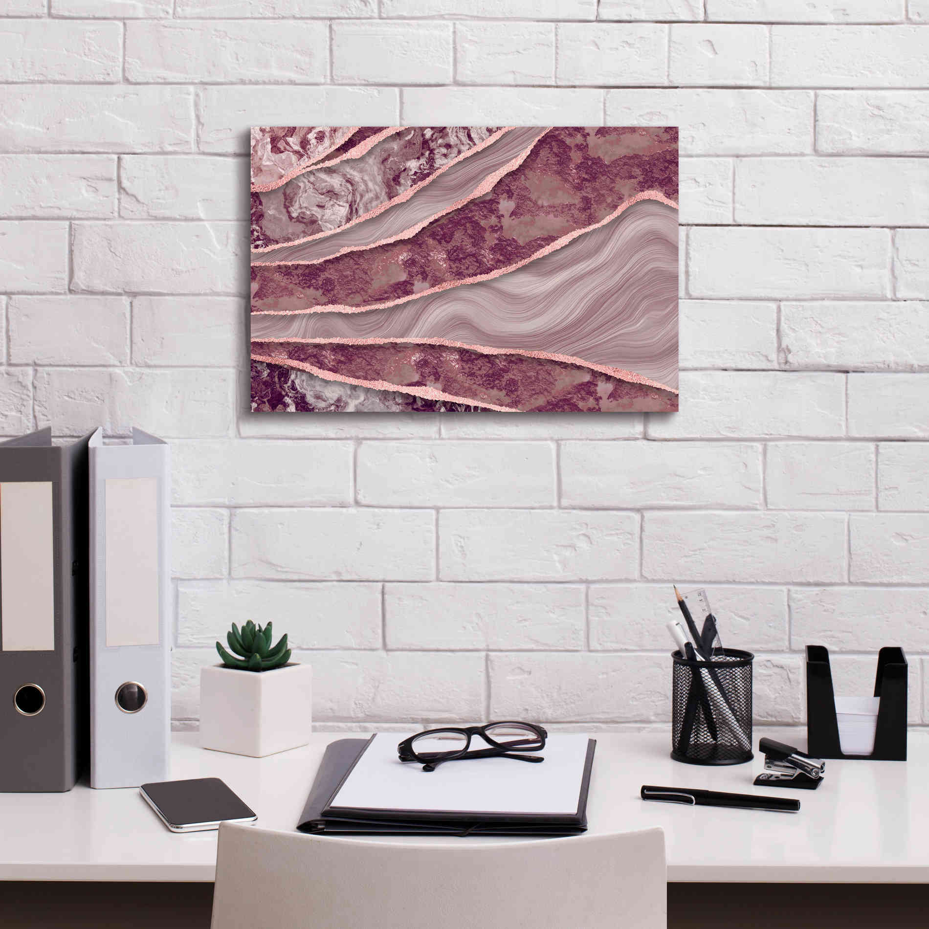 'Rose Quartz Marble And Stone' by Andrea Haase, Giclee Canvas Wall Art,18 x 12