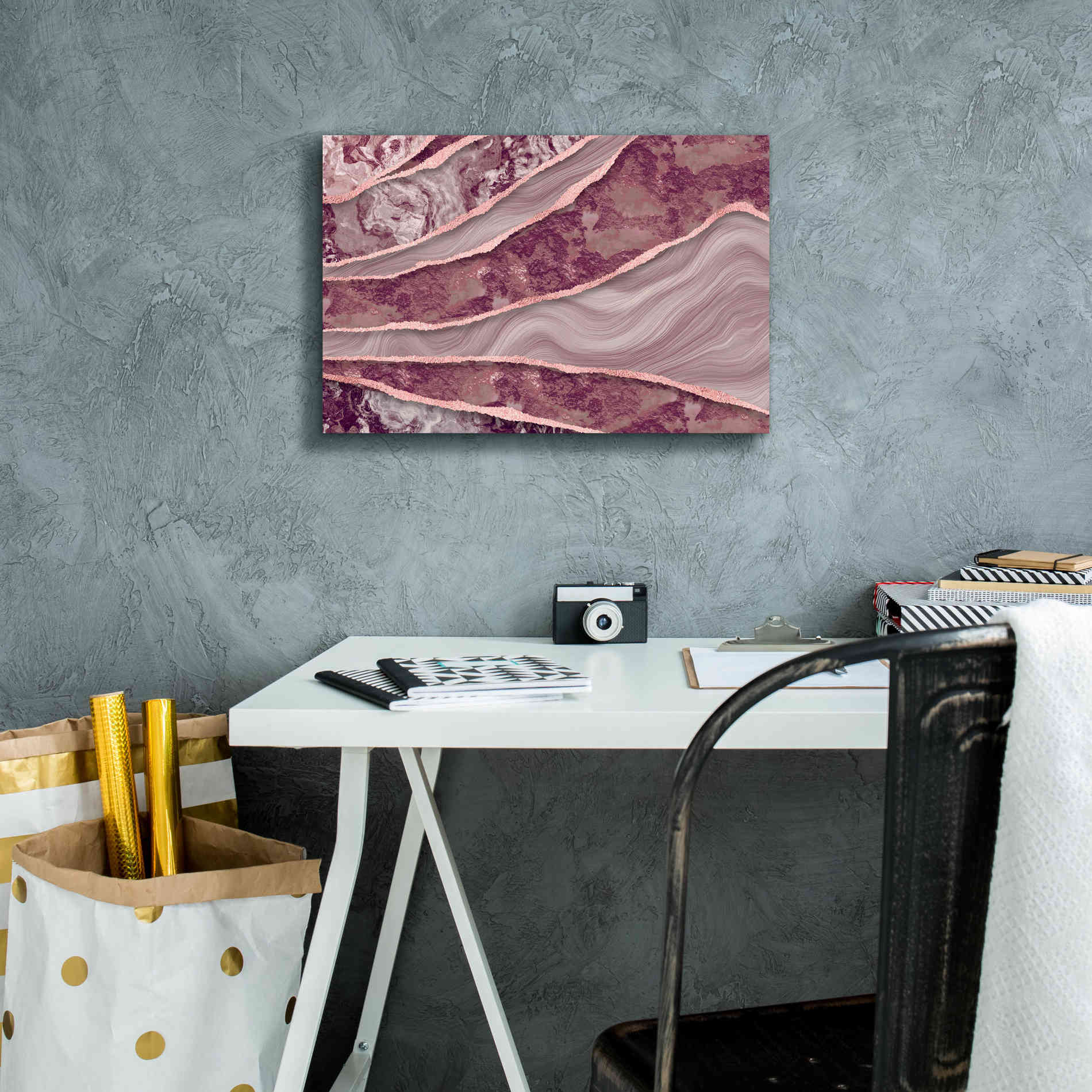 'Rose Quartz Marble And Stone' by Andrea Haase, Giclee Canvas Wall Art,18 x 12