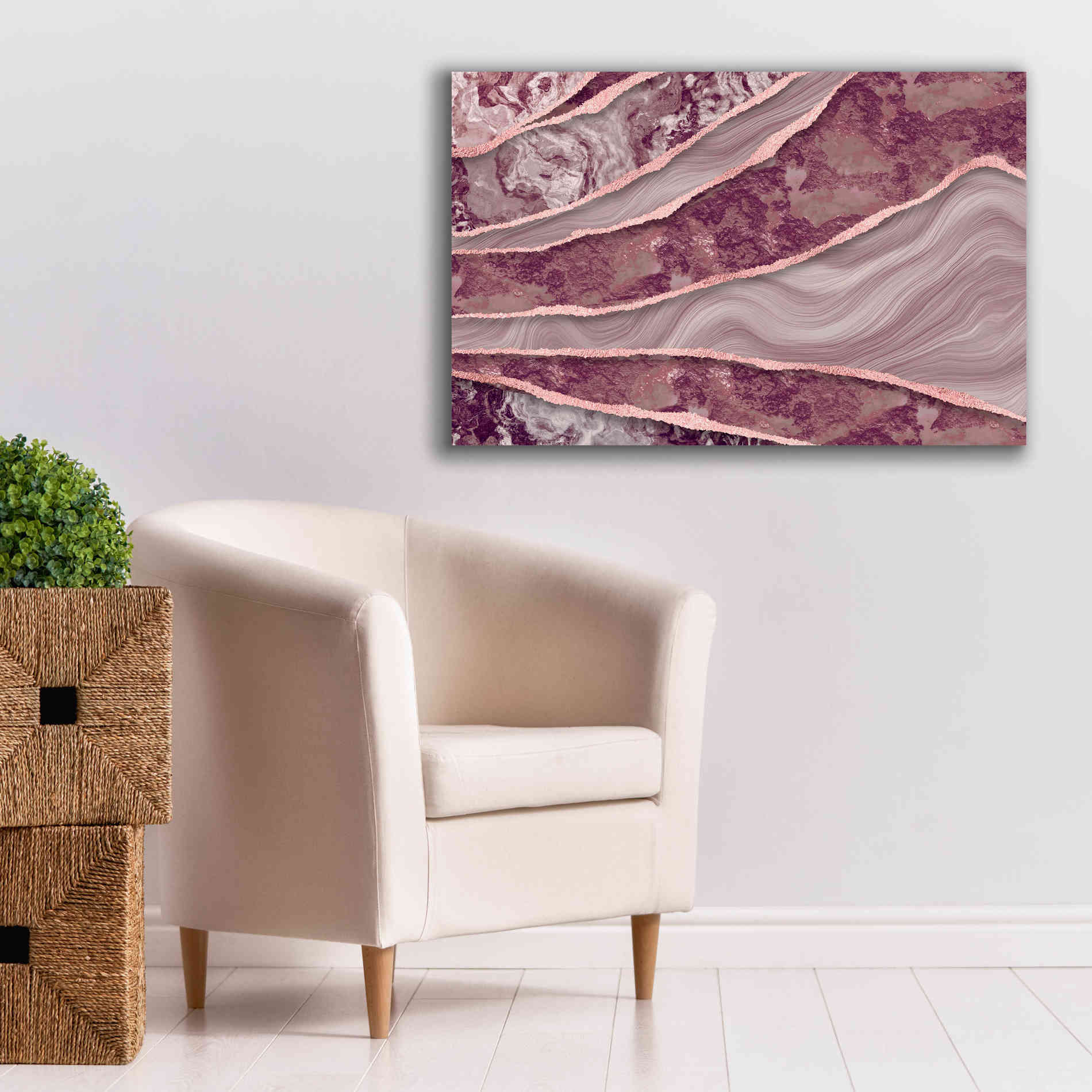 'Rose Quartz Marble And Stone' by Andrea Haase, Giclee Canvas Wall Art,40 x 26