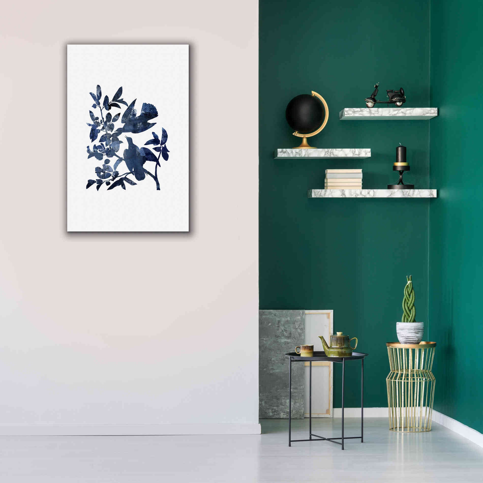 'Midnight Bluebirds' by Andrea Haase, Giclee Canvas Wall Art,26 x 40