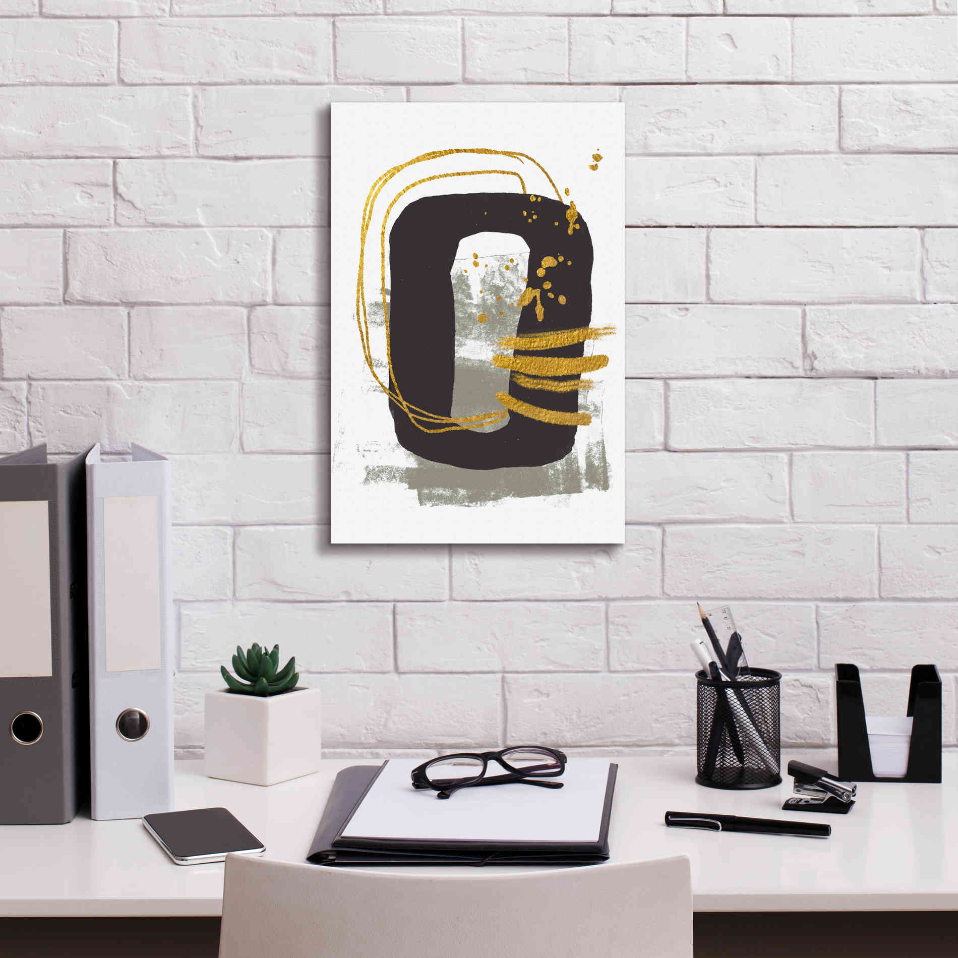 'Gold Meets Neutrals V' by Andrea Haase, Giclee Canvas Wall Art,12 x 18